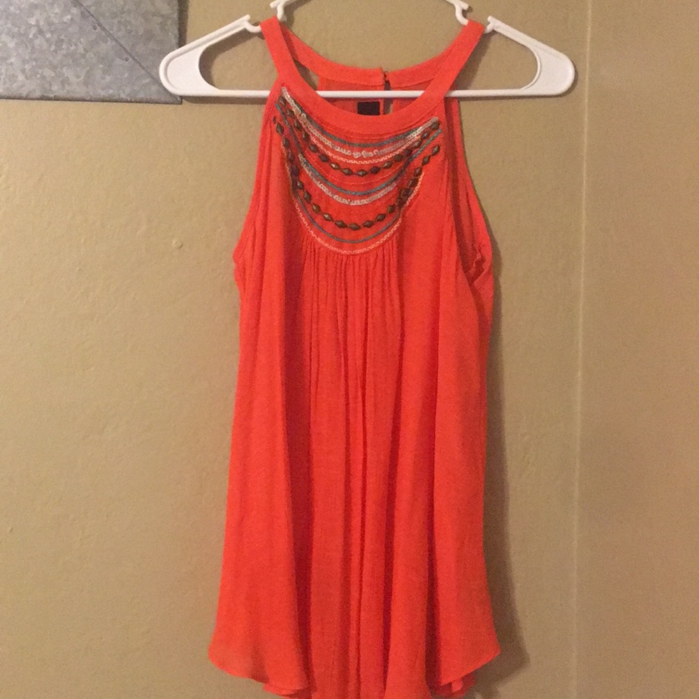 Orange and Turquoise Tunic top